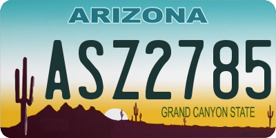 AZ license plate ASZ2785