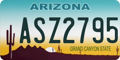 AZ license plate ASZ2795