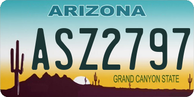 AZ license plate ASZ2797
