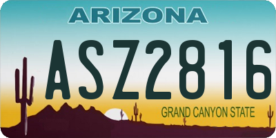 AZ license plate ASZ2816
