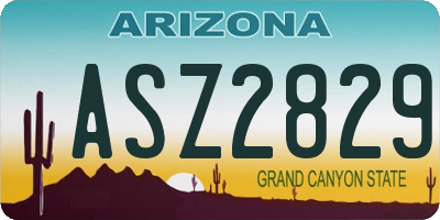 AZ license plate ASZ2829