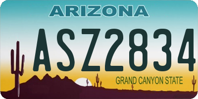 AZ license plate ASZ2834