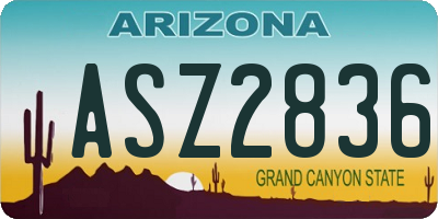 AZ license plate ASZ2836