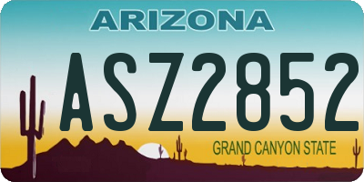 AZ license plate ASZ2852
