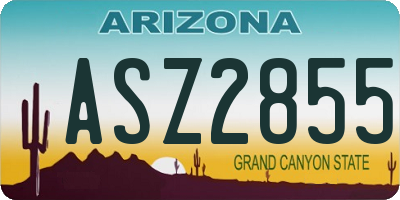 AZ license plate ASZ2855