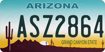 AZ license plate ASZ2864