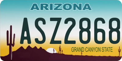 AZ license plate ASZ2868
