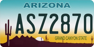 AZ license plate ASZ2870