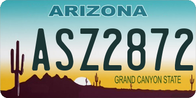 AZ license plate ASZ2872