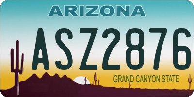 AZ license plate ASZ2876