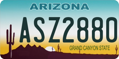 AZ license plate ASZ2880