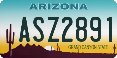 AZ license plate ASZ2891