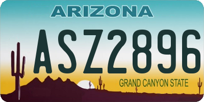 AZ license plate ASZ2896