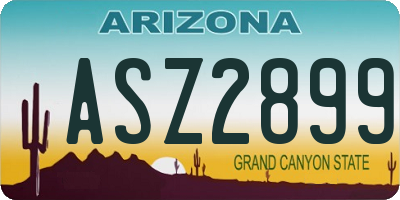 AZ license plate ASZ2899