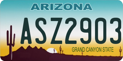 AZ license plate ASZ2903