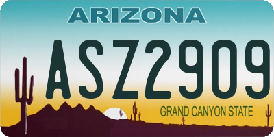 AZ license plate ASZ2909