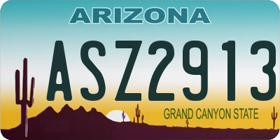 AZ license plate ASZ2913