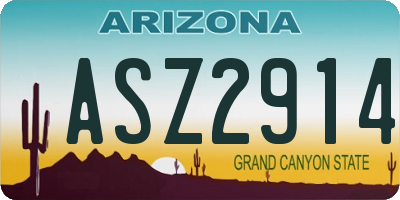 AZ license plate ASZ2914