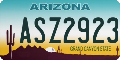 AZ license plate ASZ2923
