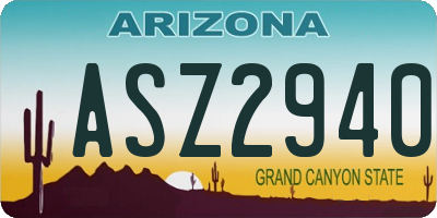 AZ license plate ASZ2940
