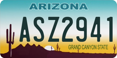 AZ license plate ASZ2941