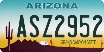 AZ license plate ASZ2952