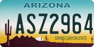 AZ license plate ASZ2964