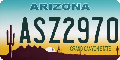 AZ license plate ASZ2970