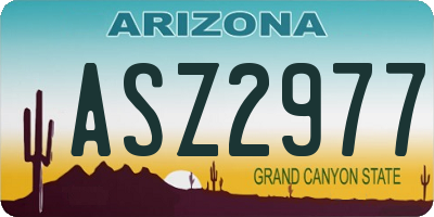 AZ license plate ASZ2977