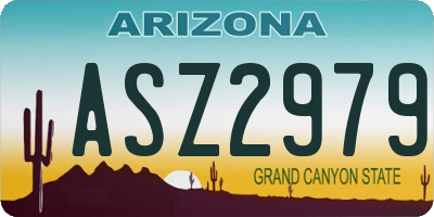 AZ license plate ASZ2979