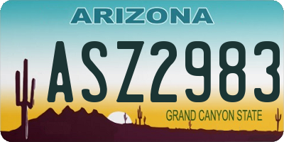 AZ license plate ASZ2983