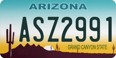 AZ license plate ASZ2991