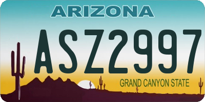 AZ license plate ASZ2997