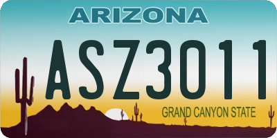 AZ license plate ASZ3011