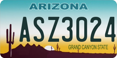 AZ license plate ASZ3024