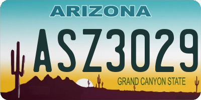 AZ license plate ASZ3029