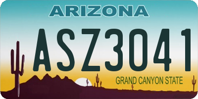AZ license plate ASZ3041