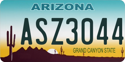 AZ license plate ASZ3044