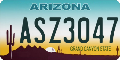 AZ license plate ASZ3047