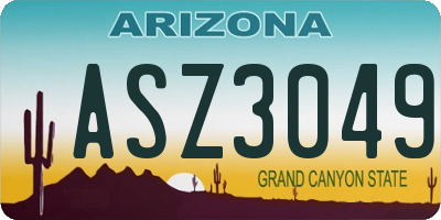 AZ license plate ASZ3049