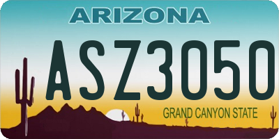 AZ license plate ASZ3050