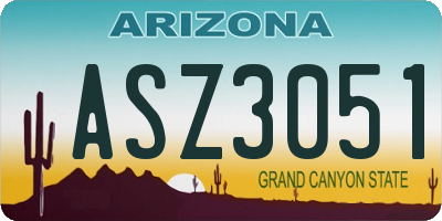 AZ license plate ASZ3051