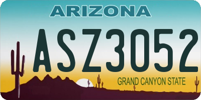 AZ license plate ASZ3052