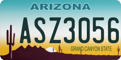 AZ license plate ASZ3056