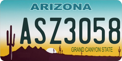 AZ license plate ASZ3058
