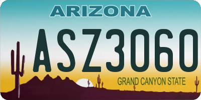 AZ license plate ASZ3060