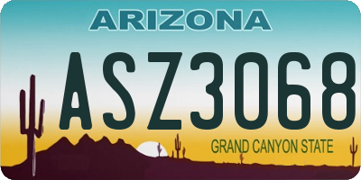 AZ license plate ASZ3068
