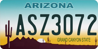 AZ license plate ASZ3072