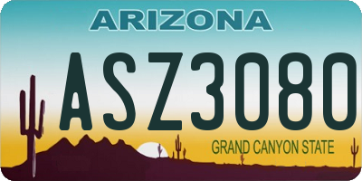 AZ license plate ASZ3080