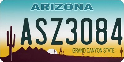 AZ license plate ASZ3084